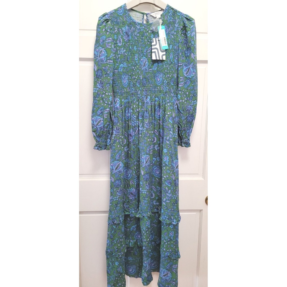 Stitch Fix Market & Spruce Ruby Smocked Tiered Hobo Maxi Dress - Green/Blue - S